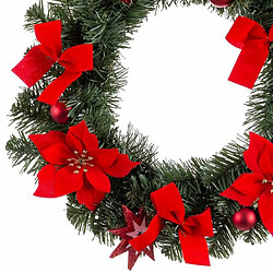 Acheter BigBuy Christmas Couronne de Noël Rouge Vert Plastique 40 cm