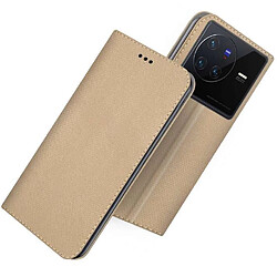 Avis Htdmobiles Housse pour Vivo X80 Pro 5G - etui coque pochette portefeuille + verre trempe - OR MAGNET