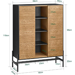 Avis SoBuy HFSB04-SCH Buffet Commode Armoire de Rangement, Armoire Latérale, Meuble de Rangement pour Cuisine Salle à Manger Salon, 2 Portes, 4 Compartiments