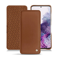 Housse cuir Samsung Galaxy S20 - Rabat horizontal - Marron ( Nappa - Pantone #8B4720 ) - NOREVE