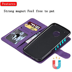 Wewoo Housse Coque Pour Motorola Moto G5 Plus Étui de protection à rabat horizontal de couleur unie avec support et fentes cartes et portefeuille et cadre photo et lanière violet pas cher