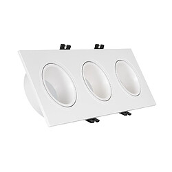 Ledkia Spot Downlight Carré Inclinable GU10 6W Coupe 75x235mm PC Blanc chaud No Flicker 3000K