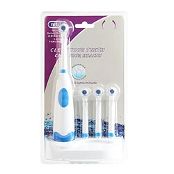 Wewoo Brosse à dents électrique bleu 2W Creative ménage à rotative imperméable à l'eau réglée avec 4 tête de de rechange et base, 8500 révolutions par minute pas cher