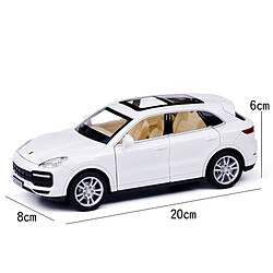 Universal 1/32 Voiture en alliage Cayenne moulée sous pression pour garçon Modèle de SUV pour enfant Jouet pour enfant Véhicule de SUV en métal avec fonction de retrait Lumière musicale | Voiture jouet moulée sous pression(blanche)