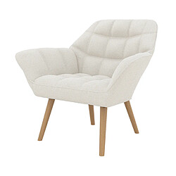 Rendez Vous Deco Fauteuil Simba en tissu bouclé blanc