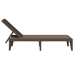 Maison Chic Chaise longue Jardin| Bain de soleil Relax | Transat marron 186x60x29 cm PP -GKD30225 pas cher