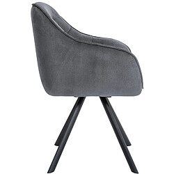 Avis Decoshop26 Chaise de salle à manger x1 design moderne confortable en velours gris foncé piétement stable à quatre pieds en métal 10_0002338