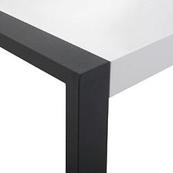 Beliani Table de salle à manger table blanche pieds noirs 220 cm ARCTIC I pas cher