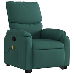 Avis vidaXL Fauteuil inclinable de massage Vert foncé Tissu