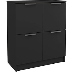 vidaXL Buffet noir 60x30x70 cm bois d'ingénierie