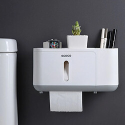 Universal Porte papier hygiénique créatif avec deux rangement salle de bain cuisine distributeur de papier hygiénique mur plastique étanche porte rouleau de toilette | Portable Toilet Paper Holder