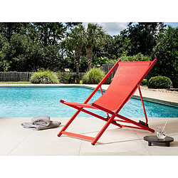 Beliani Chaise longue Rouge LOCRI II