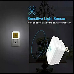 Mini veilleuse LED EU/US Plug-in Dusk to Dawn Sensor Wall Nights Lamp Square for Bedroom Hallway Stairs Corridor 110V 220V pas cher