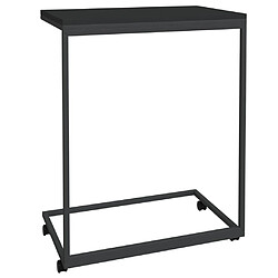 Acheter vidaXL Table d'appoint avec roues noir 55x35x70 cm bois d'ingénierie