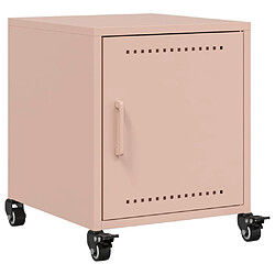 vidaXL Table de chevet rose 36x38,5x43,5 cm acier