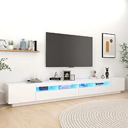 Maison Chic Meubles TV avec lumières LED - Banc TV pour salon Blanc 300x35x40 cm -MN77963