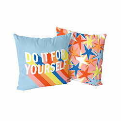 Happy Friday Housse de coussin HappyFriday Aware Do it Multicouleur 50 x 50 cm 2 Pièces