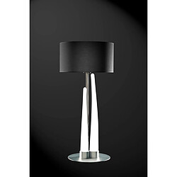 Luminaire Center Lampe de Table Estalacta 3 Ampoules GU10 Indoor, argent/blanc opal avec Abat jour noir