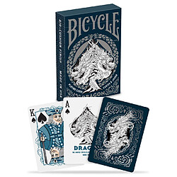 Bicycle Dragon 1041709 Jeu de Cartes pour Les collectionneurs Bleu/argenté