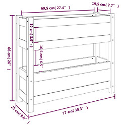 vidaXL Jardinière 77x25x66 cm Bois massif de pin pas cher