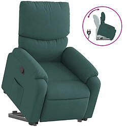 vidaXL Fauteuil inclinable vert foncé tissu