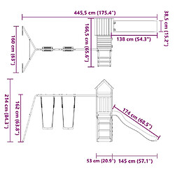 vidaXL Aire de jeux d'extérieur bois de pin massif pas cher