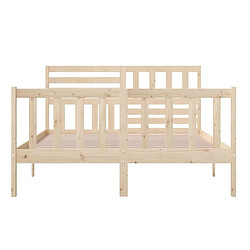 Maison Chic Lit adulte - Lit simple Cadre de lit,Structure du lit Contemporain Bois massif 160x200 cm -MN56948 pas cher