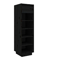 Maison Chic Armoire à Chaussures Noir,Meuble de Rangement à Chaussures 34x30x105 cm Bois de pin massif -MN40439