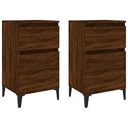 Maison Chic Lot de 2 Tables de chevet - Tables de Nuit chêne marron 40x35x70 cm