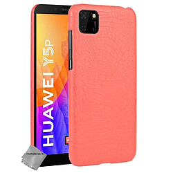 Htdmobiles Coque rigide simili cuir crocodile pour Huawei Y5p + film ecran - ROUGE