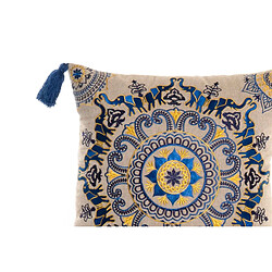 Coussin DKD Home Decor Orange Bleu ciel Blue marine Mandala (40 x 10 x 40 cm) (3 Unités)