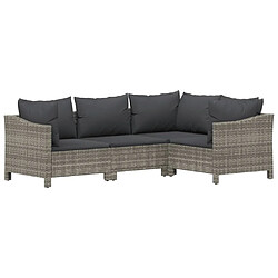 Maison Chic Salon de jardin 7 pcs + coussins - Mobilier/Meubles de jardin - Table et chaises d'extérieur Gris Résine tressée -MN22716 pas cher