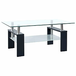 Maison Chic Table basse,Table Console Table d'appoint, Table pour salon Noir et transparent 95x55x40 cm Verre trempé -MN61713