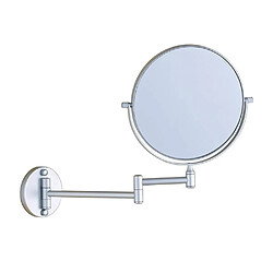 Universal Montage mural salle de bains miroir pliant espace aluminium rétractable double face miroir 3x loupe miroir de maquillage | miroir de bain(Argent)