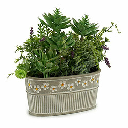 Ibergarden Plante décorative Gris Vert Ciment Plastique