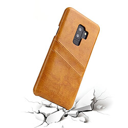 Acheter Wewoo Etui en cuir Fierre Shann Retro Oil en cire PU pour Galaxy S9, avec fentes pour cartes (Jaune)