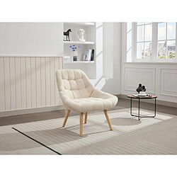 Vente-Unique Fauteuil en tissu beige LUOSTO