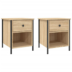 vidaXL Tables de chevet 2 pcs chêne sonoma 40x42x50 cm bois ingénierie