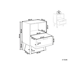 Avis Beliani Table de chevet Bois clair SENEY