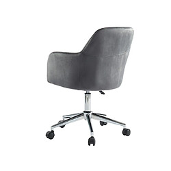 Acheter Vente-Unique Chaise de bureau - Velours - Gris - Hauteur réglable - ELEANA