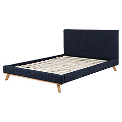 Acheter Beliani Lit double en tissu bleu foncé 160x200 cm TALENCE