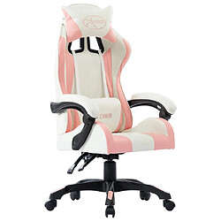 vidaXL Fauteuil de jeux vidéo Rose Similicuir