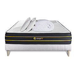 Sleepfit Pack matelas ULTRA 140x190 + sommier blanc + Couette + 2 oreillers