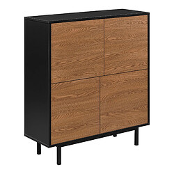 Helloshop26 Commode stylée meuble de rangement pratique gnosjö à 4 portes 93 x 80 x 30 cm noir effet bois foncé 03_0006828