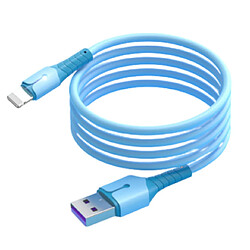 Cable USB Charge Rapide 3A Silicone Bleu 2m Pour iPhone 8 / X / XR / 11 / 12 / 13 / SE 2022 Little Boutik®