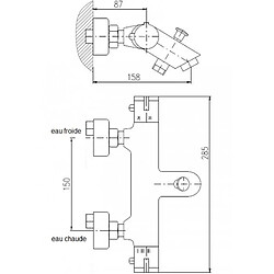 Rav Mitigeur baignoire mural thermostatique en laiton chromé