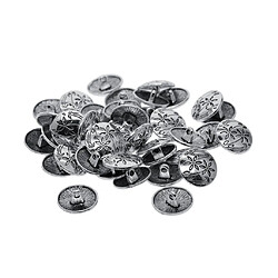 30pcs Bouton Rond Motif à Fleurs Idéal pour Variété de Couture Tricot de Crochet Argent