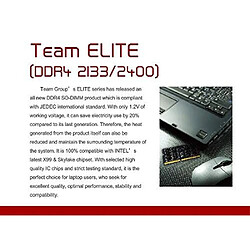 Team Group 8GB DDR4-2400 module de mémoire 8 Go 2400 MHz (Team Elite 8GB No Heatsink (1 x 8GB) DDR4 2400MHz SODIMM System Memory) pas cher