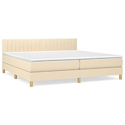 vidaXL Sommier à lattes de lit avec matelas Crème 200x200 cm Tissu