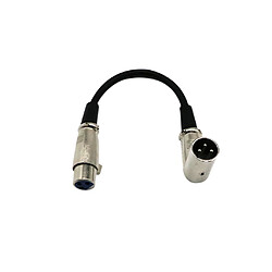 Câble d'Extension Audio Microphone Câble XLR Femelle à Angle Droit Mâle 0.2m Noir